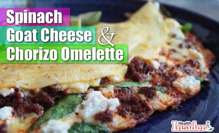 Spinach, Goat Cheese & Chorizo Omelette